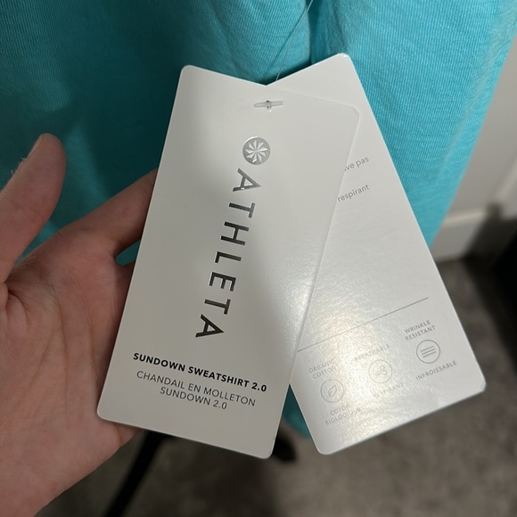 Women's Athleta Sundown Sweatshirt 2.0 in "Gulf Green" - Picture 7 of 8